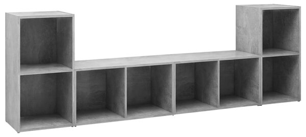 4 db betonszürke szerelt fa TV-szekrény 72 x 35 x 36,5 cm