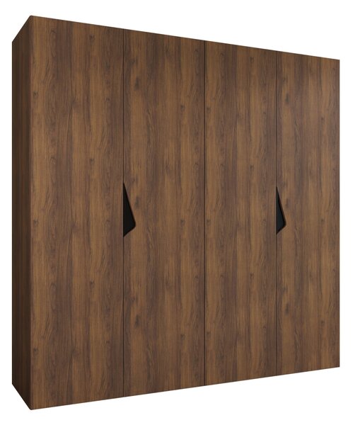 Gardróbszekrény Hartford 620, Laminált forgácslap, 202x200x52cm, Fekete, Dió