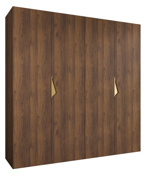 Gardróbszekrény Hartford 620, Laminált forgácslap, 202x200x52cm, Aranysárga, Dió
