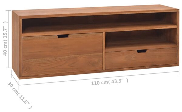 Tömör tíkfa TV-szekrény 110 x 30 x 40 cm