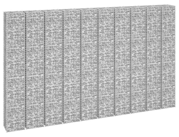 4 db vas gabion magaságyás 30 x 30 x 50 / 100 / 150 / 200 cm