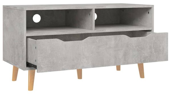 Betonszürke szerelt fa TV-szekrény 90 x 40 x 48,5 cm