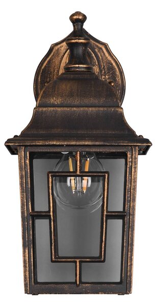 Trio Lighting Kültéri fali lámpa Volturno, alsó foglalat, rozsdaszínű antikolt, dimmelhető, Barna / rozsda, Alumínium, Antik