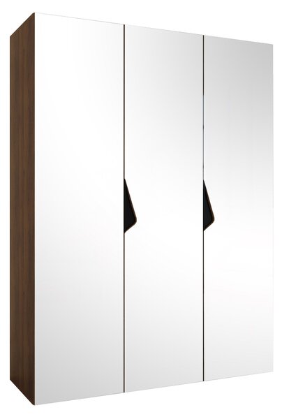 Gardróbszekrény Hartford 629, Laminált forgácslap, 202x150x52cm, Fekete, Dió
