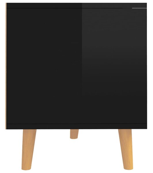 Magasfényű fekete szerelt fa TV-szekrény 90 x 40 x 48,5 cm