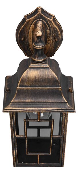 Trio Lighting Kültéri fali lámpa Volturno, alsó foglalat, rozsdaszínű antikolt, dimmelhető, Barna / rozsda, Alumínium, Antik