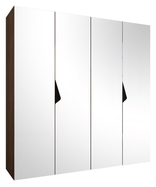 Gardróbszekrény Hartford 630, Laminált forgácslap, 202x200x52cm, Fekete, Dió