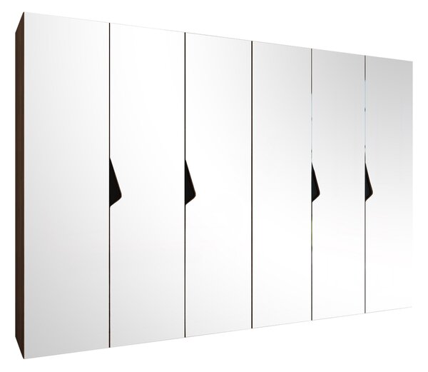 Gardróbszekrény Hartford 632, Laminált forgácslap, 202x300x52cm, Dió, Fekete