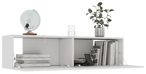 Fehér szerelt fa TV-szekrény 120 x 30 x 30 cm
