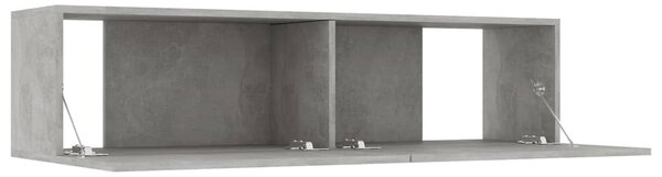 Betonszürke szerelt fa TV-szekrény 120 x 30 x 30 cm