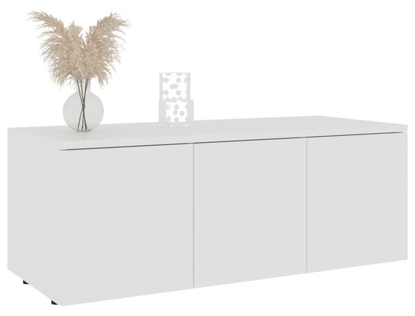 Fehér szerelt fa TV-szekrény 80 x 34 x 30 cm
