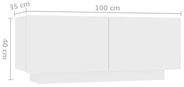 Fehér forgácslap éjjeliszekrény 100 x 35 x 40 cm