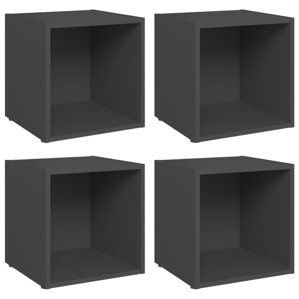 4 db szürke szerelt fa TV-szekrény 37 x 35 x 37 cm