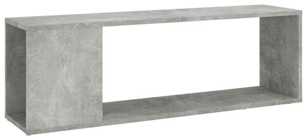 Betonszürke szerelt fa TV-szekrény 100 x 24 x 32 cm