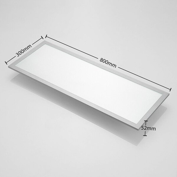 Arcchio LED panel Lyndra, 80 cm, ezüst, alumínium, dimmelhető, CCT, dimmelhető, Alu / szürke / cink, Nappali / Étkező, Alumínium, Modern