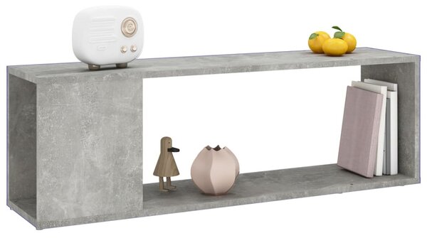 Betonszürke szerelt fa TV-szekrény 100 x 24 x 32 cm