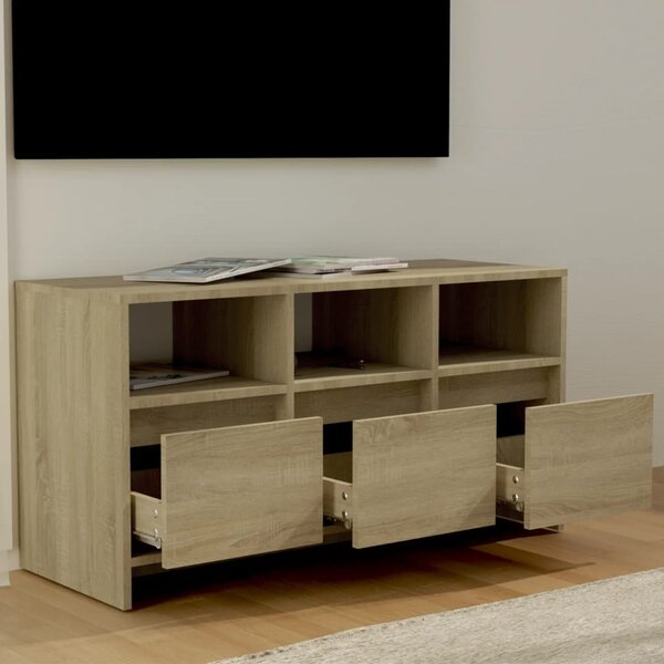 Sonoma tölgy színű szerelt fa TV-szekrény 102x37,5x52,5 cm