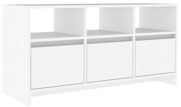 Fehér szerelt fa TV-szekrény 102 x 37,5 x 52,5 cm