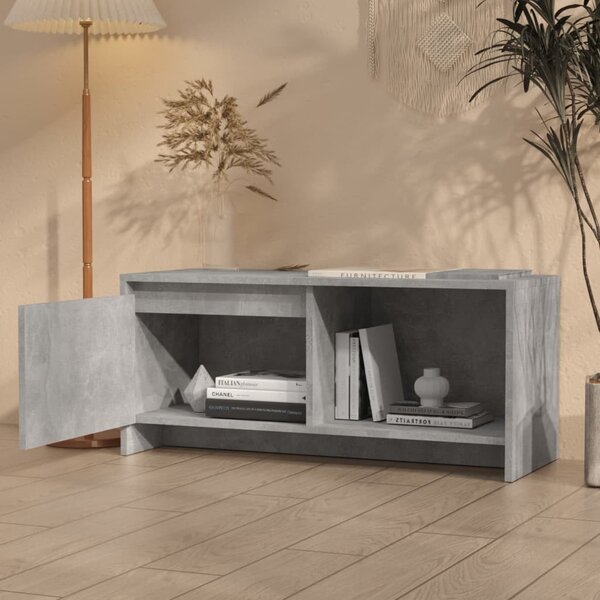 Betonszürke szerelt fa TV-szekrény 90x35x40 cm