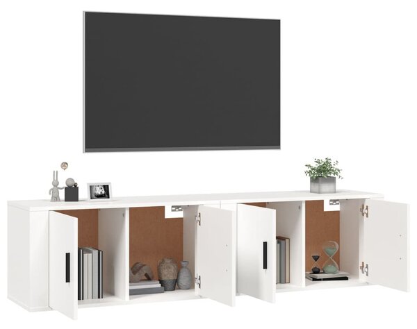 2 db fehér falra szerelhető TV-szekrény 80 x 34,5 x 40 cm