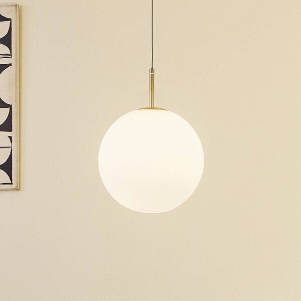 Lucande LED lógó világítás Joran, 1 izzó, fehér, üveg, Fehér / opál, Nappali / Étkező, Üveg, Modern