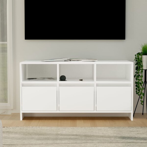 Fehér szerelt fa TV-szekrény 102 x 37,5 x 52,5 cm