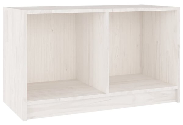 Fehér tömör fenyőfa TV-szekrény 70 x 33 x 42 cm