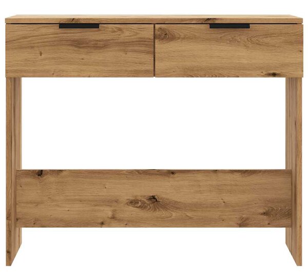Kézműves tölgy színű szerelt fa dohányzóasztal 90x36x75 cm