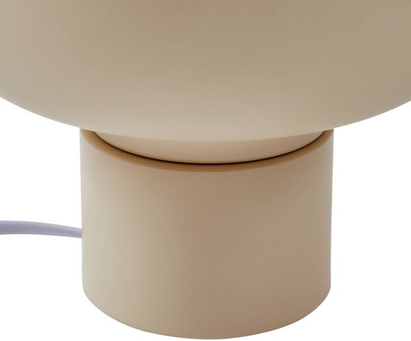 Lindby Fiora asztali lámpa, bézs, üveg, fém, Ø 20 cm, Krém / borostyánsárga, Nappali / Étkező, fém, Modern