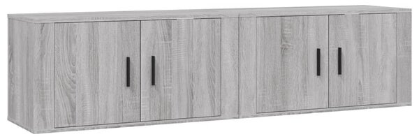 2 db szürke sonoma falra szerelhető TV-szekrény 80x34,5x40 cm