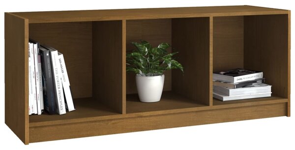 Mézbarna tömör fenyőfa TV-szekrény 104 x 33 x 41 cm