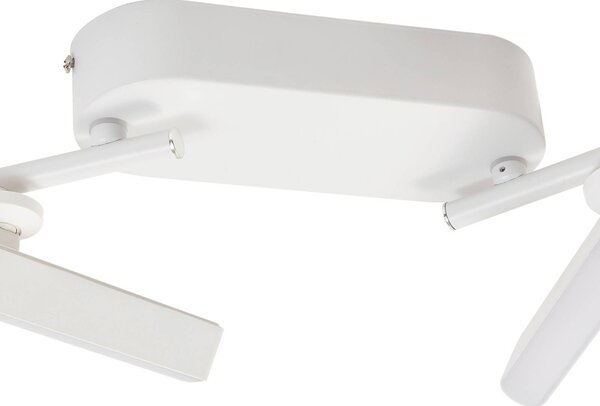 Lindby LED-es reflektor Eldrin, fehér, 4-fényes, fénycsík, fényszalag, dimmelhető, Fehér / opál, Nappali / Étkező, fém, Modern