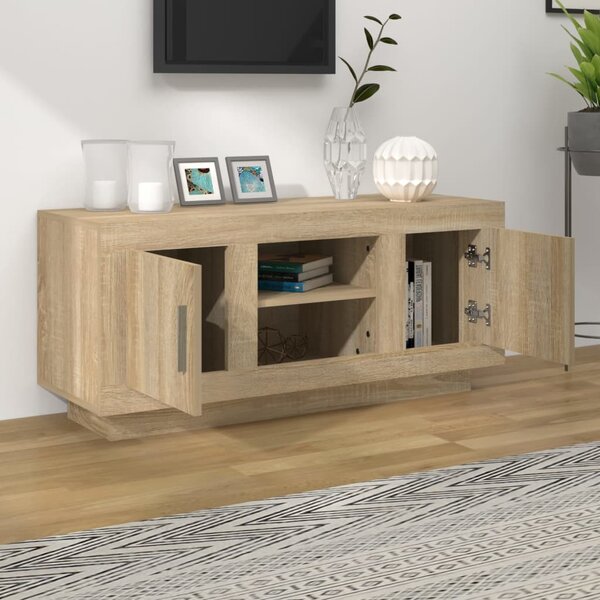Sonoma tölgyszínű szerelt fa TV-szekrény 102x35x45 cm