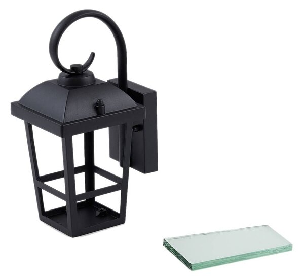 Lindby Eloane kültéri fali lámpa, fekete, rozsdamentes acél, 29 cm, dimmelhető, Fekete, Rozsdamentes acél, Modern