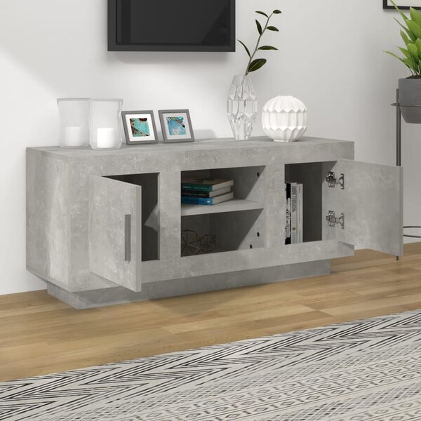 Betonszürke szerelt fa TV-szekrény 102x35x45 cm
