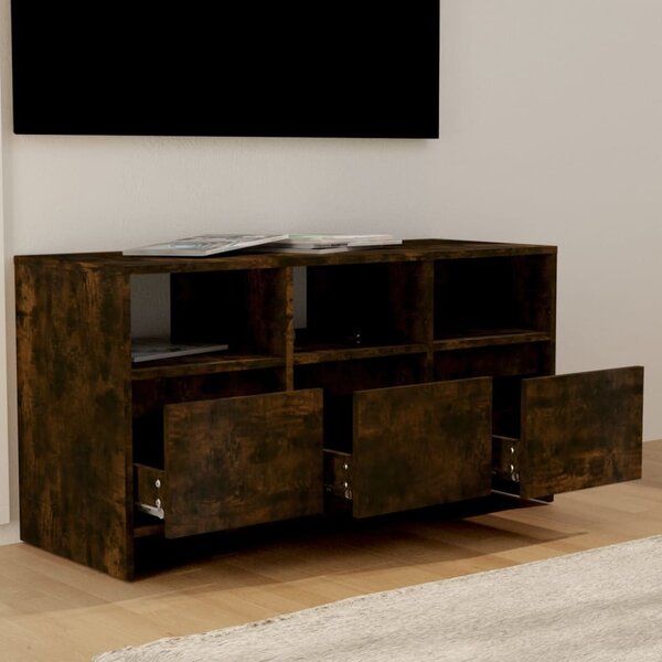 Füstös tölgy színű szerelt fa TV-szekrény 102x37,5x52,5 cm