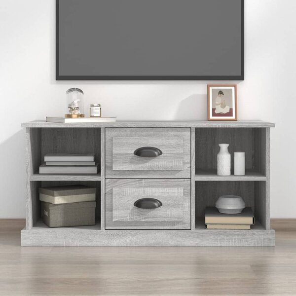 Szürke sonoma színű szerelt fa TV-szekrény 99,5x35,5x48 cm