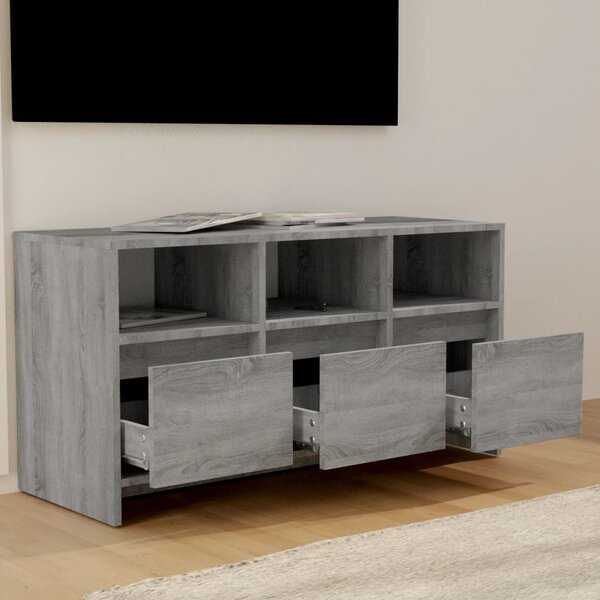Szürke sonoma szerelt fa TV-szekrény 102x37,5x52,5 cm