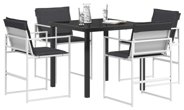 Kert étkező szett 5 pcs Fehér és Antracitszürke 80 x 80 x 73 cm