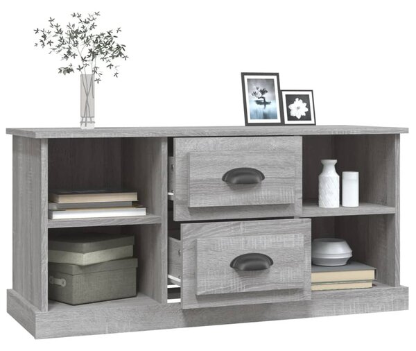Szürke sonoma színű szerelt fa TV-szekrény 99,5x35,5x48 cm