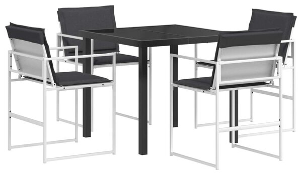 Kert étkező szett 5 pcs Fehér és Antracitszürke 80 x 80 x 73 cm