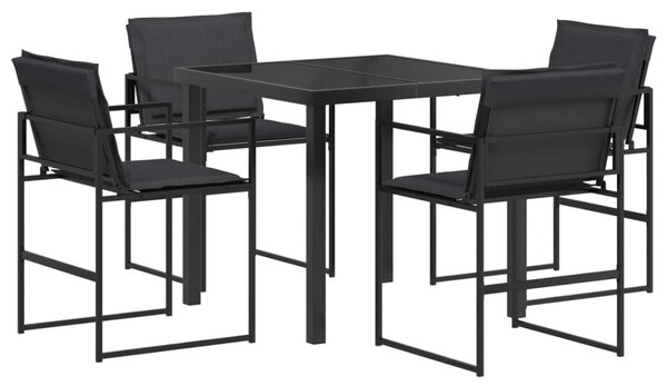 Kert étkező szett 5 pcs Fekete és sötétszürke 80 x 80 x 73 cm