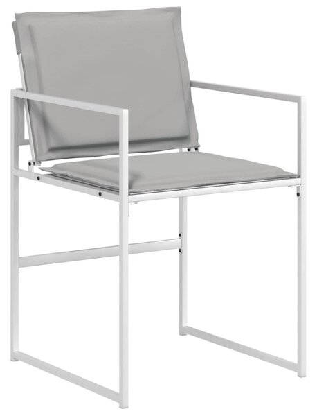 Kert étkező szett 5 pcs Fehér és Világosszürke 80 x 80 x 73 cm