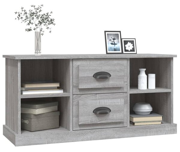 Szürke sonoma színű szerelt fa TV-szekrény 99,5x35,5x48 cm