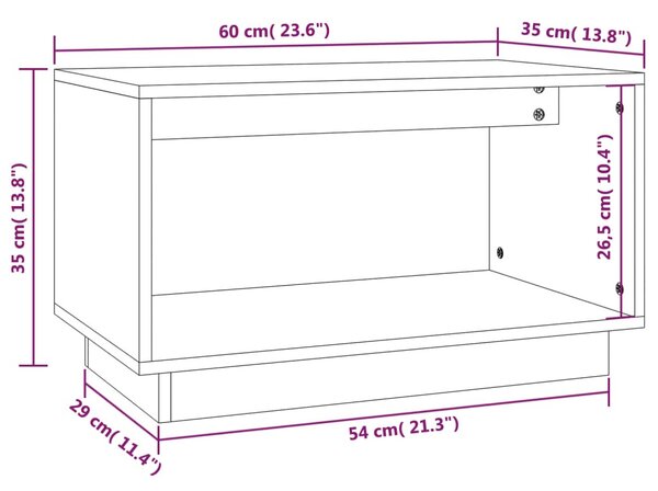 Tömör fenyőfa TV-szekrény 60 x 35 x 35 cm