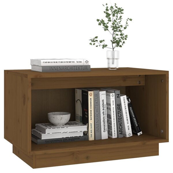 Mézbarna tömör fenyőfa TV-szekrény 60x35x35 cm
