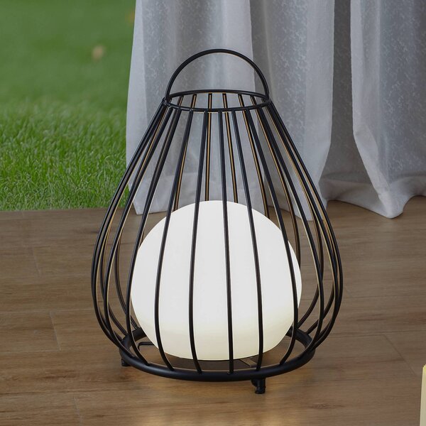 Lindby LED napelemes lámpa Kelda, fekete, fém, 38cm, dim., dimmelhető, Fekete, Alumínium, Modern