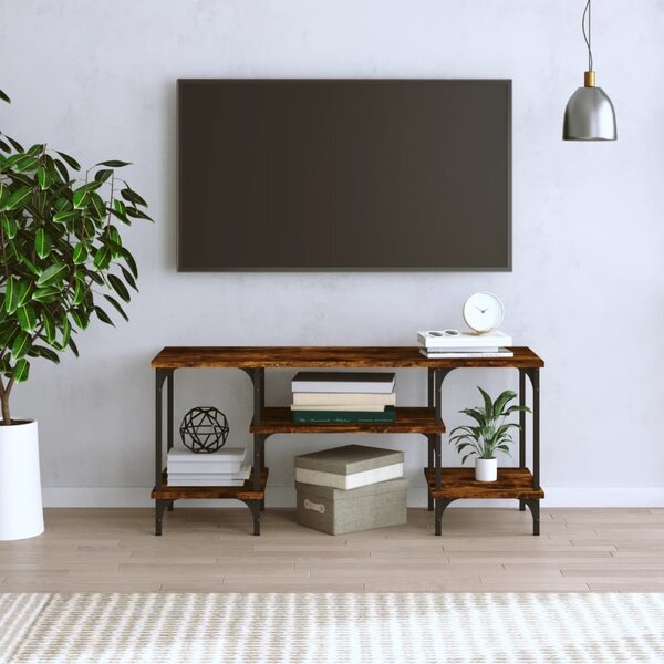 Füstös tölgy színű szerelt fa TV-szekrény 102 x 35 x 45,5 cm