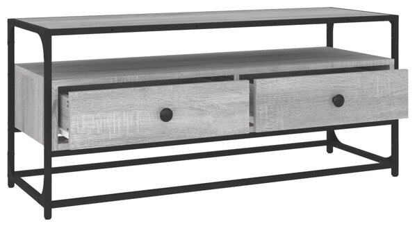 Szürke sonoma színű szerelt fa TV-szekrény 100 x 35 x 45 cm