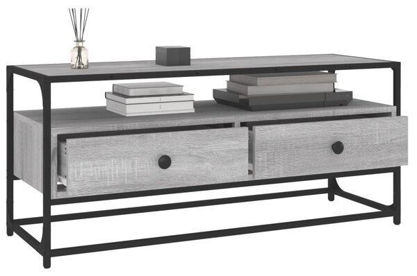 Szürke sonoma színű szerelt fa TV-szekrény 100 x 35 x 45 cm